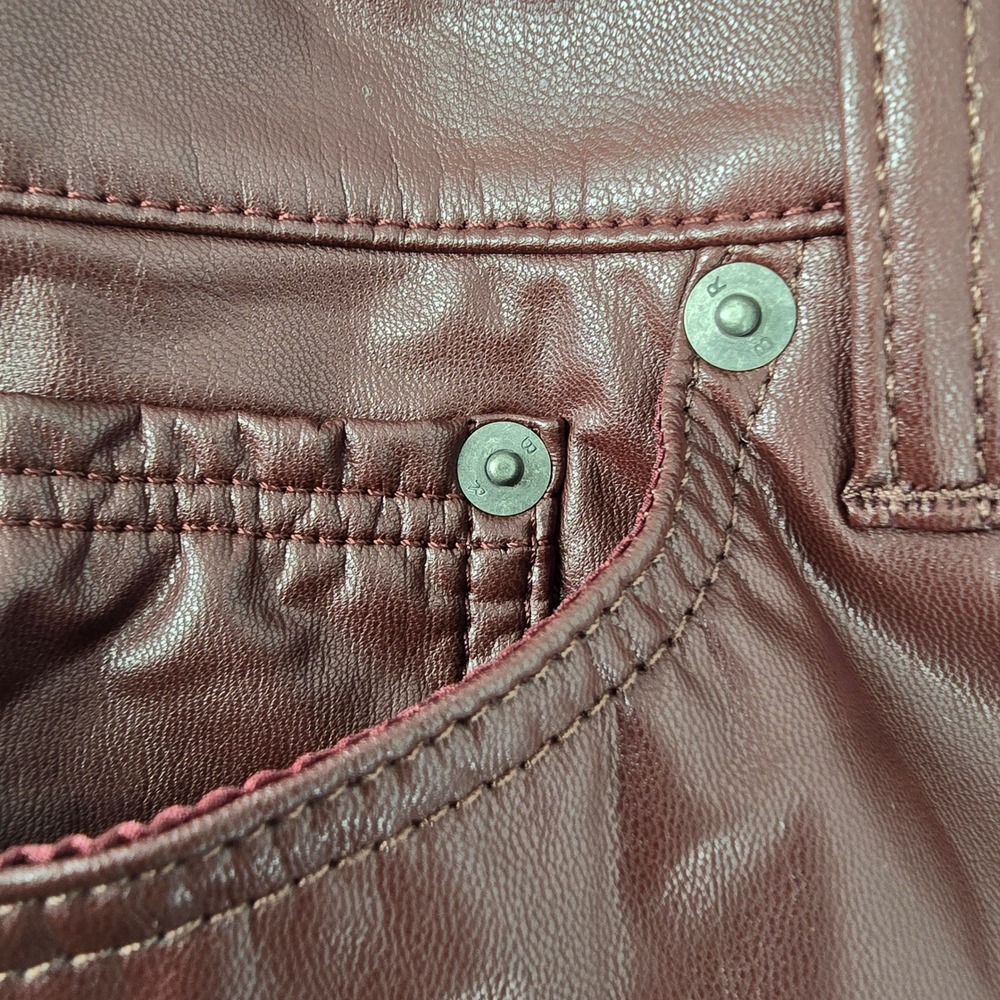 Banana Republic Vegan Leather Bootcut Pants Burgundy Maroon 31/12 Fall 2023 NWT - Picture 3 of 12